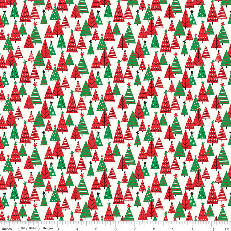 Deck The Halls Happy Forest C by Liberty Fabrics - 01666884C