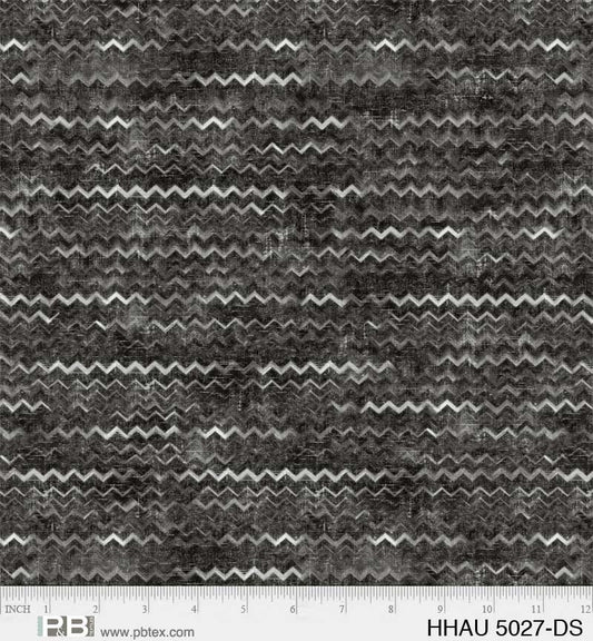 Happy Haunting Distressed Chevron Black Gray by PDR for P & B Textiles - HHAU 5027 DS