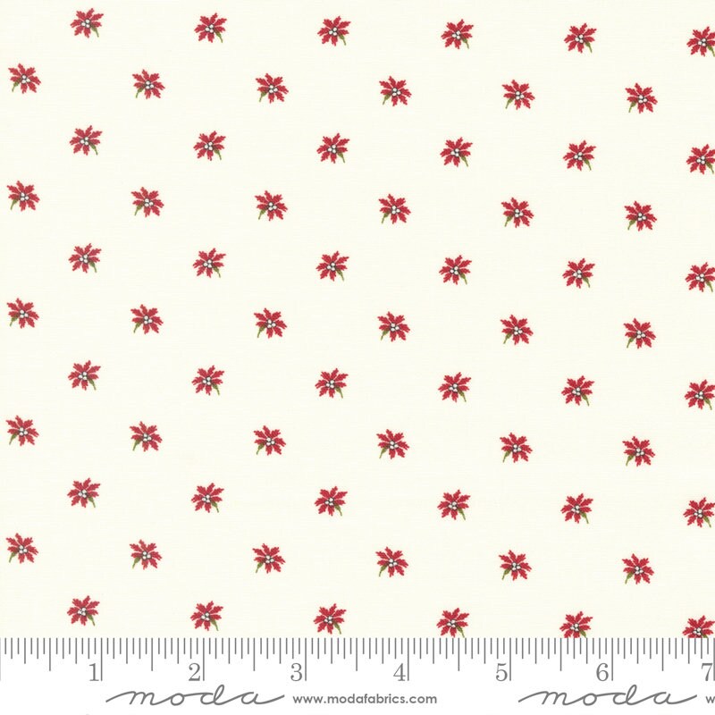 Joyful Gatherings Poinsettia Flowers Snow by Primitive Gatherings for Moda Fabrics - 49218 11