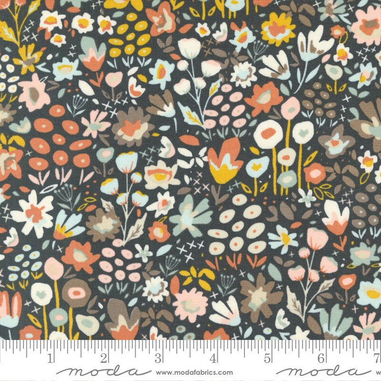 Dawn on the Prairie Meadow Walk Florals Charcoal Night by Stephanie Sliwinski of Fancy That Design House for Moda Fabrics - 45572 19