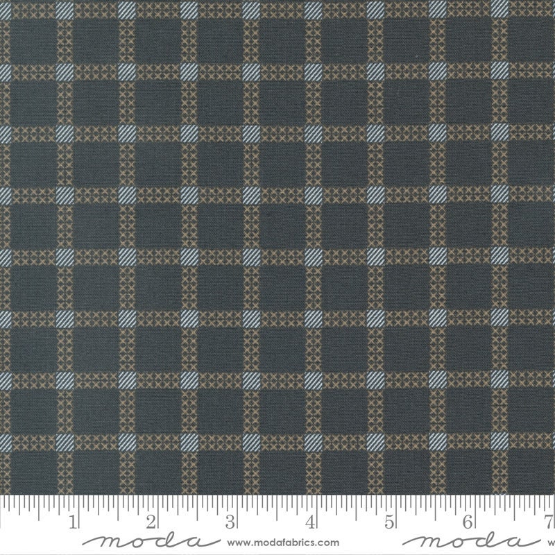 Dawn on the Prairie Stitch Checks Charcoal Night by Stephanie Sliwinski of Fancy That Design House for Moda Fabrics - 45575 19