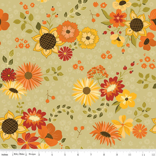 Fall's In Town Main Green by Sandy Gervais for Riley Blake Designs - C13510-GREEN