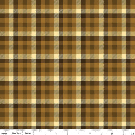 Fall's In Town Checked Brown by Sandy Gervais for Riley Blake Designs - C13516-BROWN
