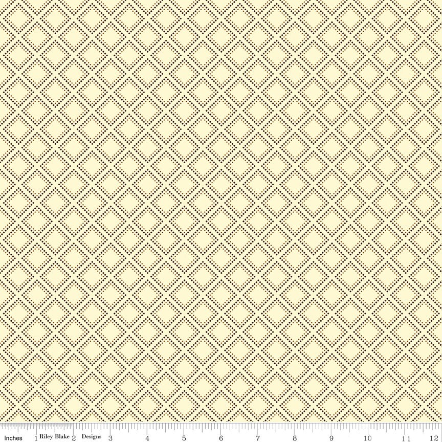 Fall's In Town Grid Cream by Sandy Gervais for Riley Blake Designs - C13517-CREAM