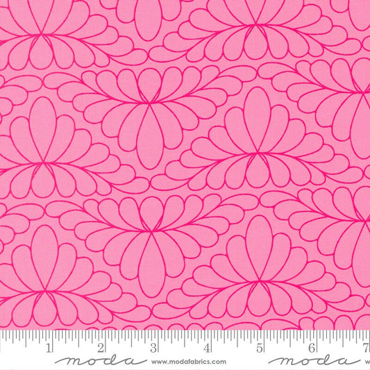 Rainbow Sherbet Feather Arcs Geometrics Bubblegum by Sariditty for Moda Fabrics - 45020 38