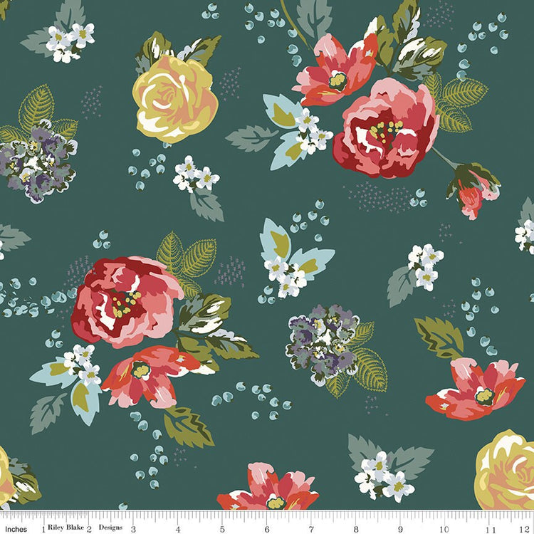 Bellissimo Gardens Main Jade by My Mind's Eye for Riley Blake Designs - C13830-JADE