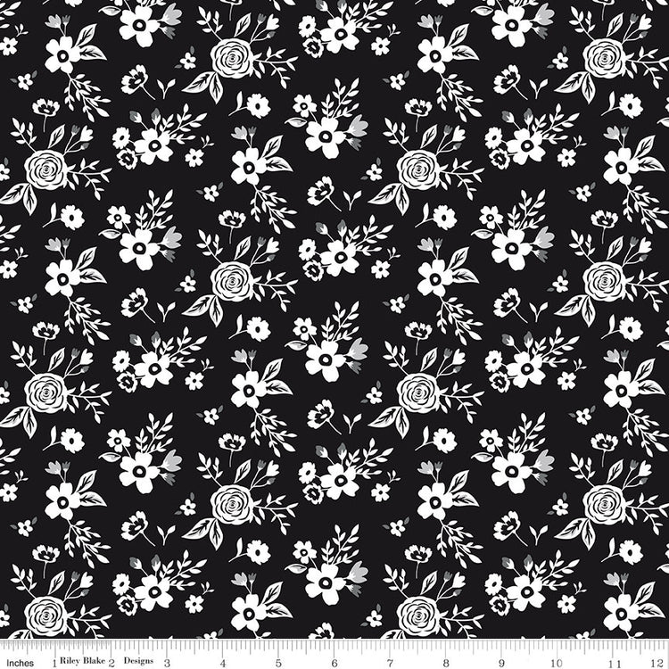 Black Tie Floral Black by Dani Mogstad for Riley Blake Designs - C13751-BLACK