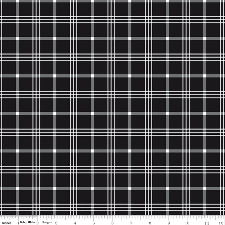 Black Tie Plaid Black by Dani Mogstad for Riley Blake Designs - C13752-BLACK