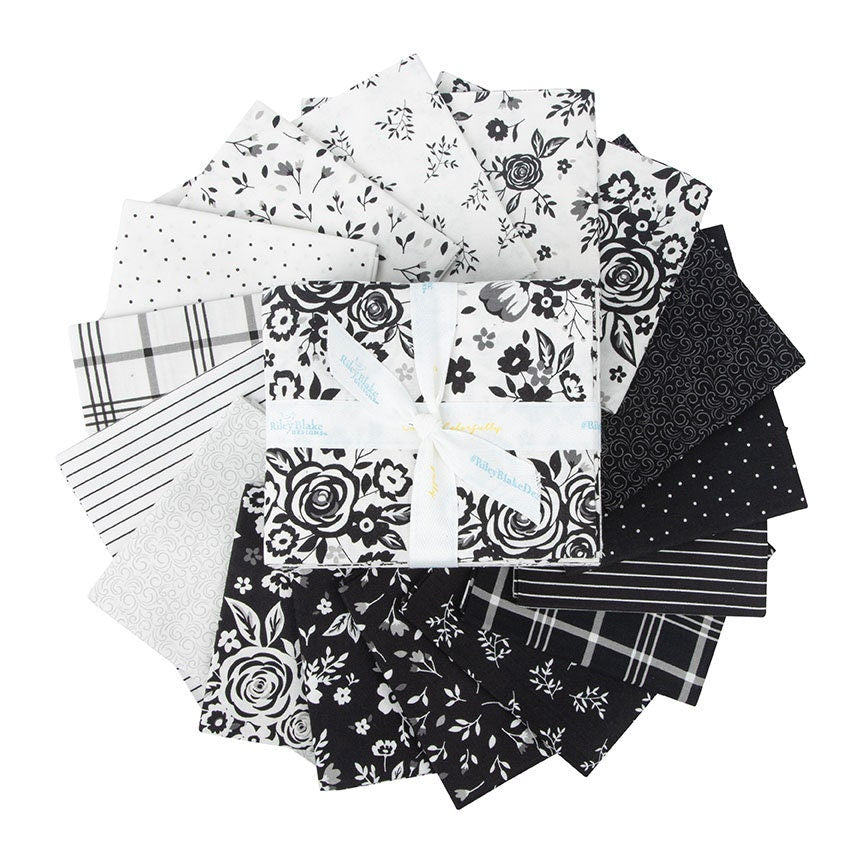 Black Tie Fat Quarter Bundle by Dani Mogstad for Riley Blake Designs - FQ-13750-16 (16 pieces)