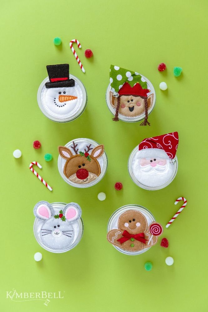 Holiday Jar Toppers and Gift Tags by Kimberbell Designs - Machine Embroidery CD - KD5128