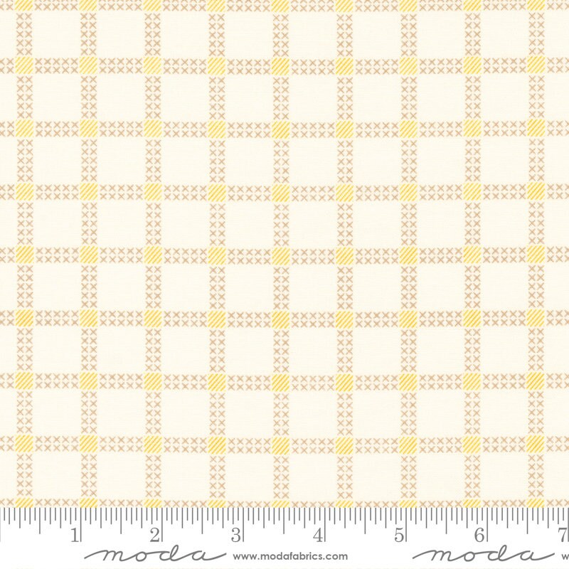 Dawn on the Prairie Stitch Checks Unbleached by Stephanie Sliwinski of Fancy That Design House for Moda Fabrics - 45575 11