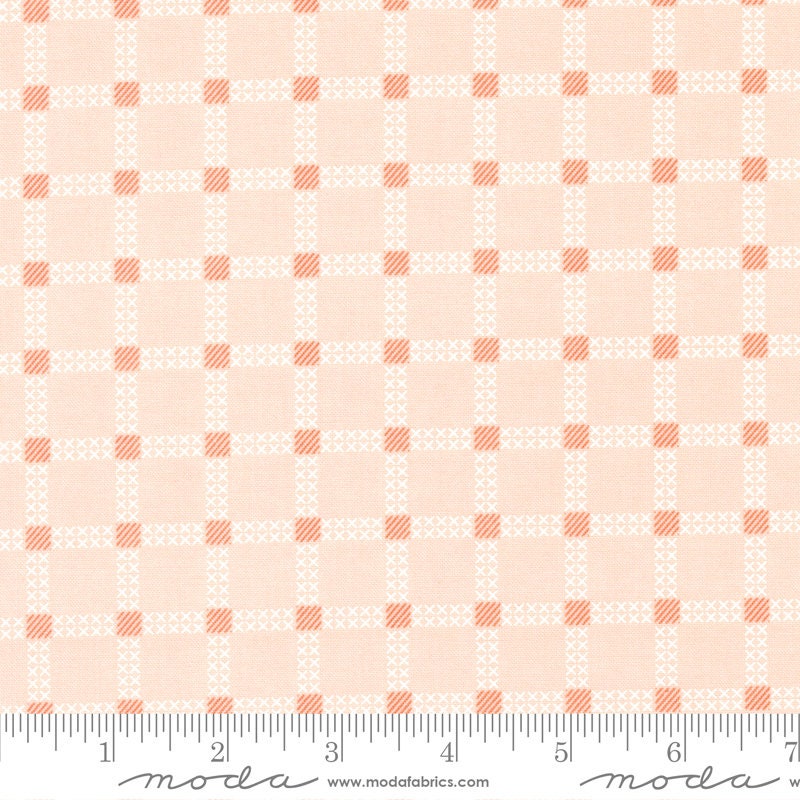 Dawn on the Prairie Stitch Checks Carnation by Stephanie Sliwinski of Fancy That Design House for Moda Fabrics - 45575 22