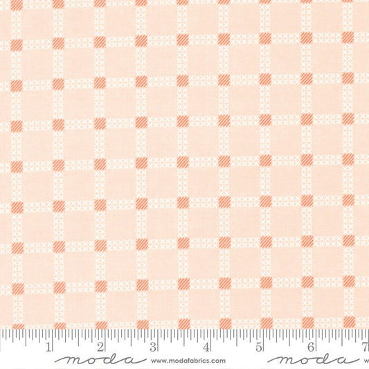 Dawn on the Prairie Stitch Checks Carnation by Stephanie Sliwinski of Fancy That Design House for Moda Fabrics - 45575 22