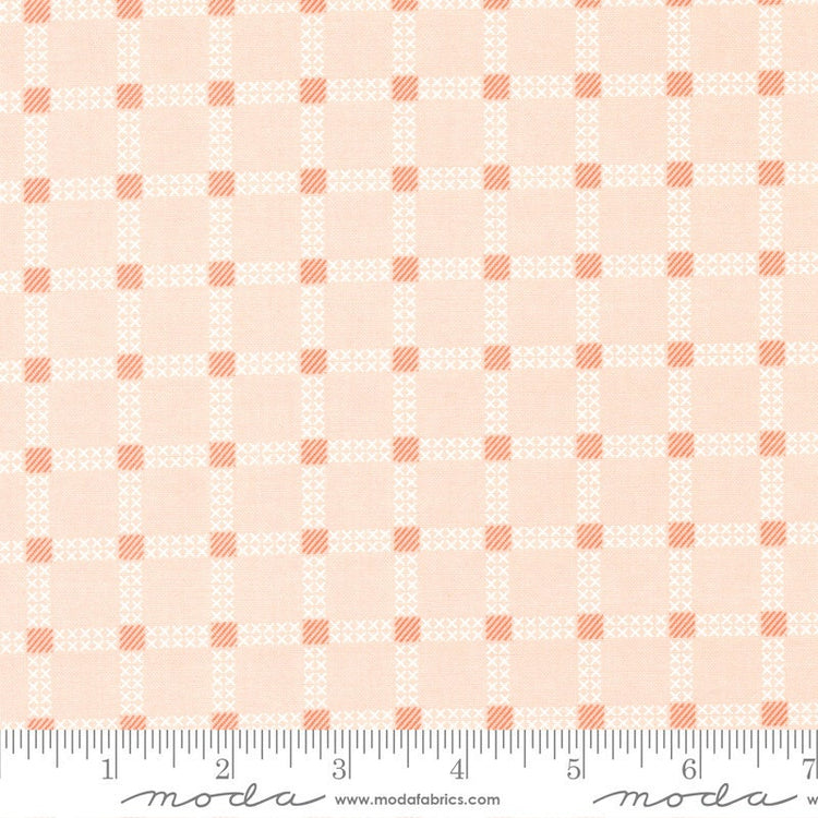 Dawn on the Prairie Stitch Checks Carnation by Stephanie Sliwinski of Fancy That Design House for Moda Fabrics - 45575 22