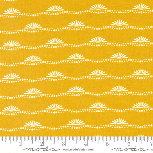 Dawn on the Prairie Prairie Sun Stripes Golden Mustard by Stephanie Sliwinski of Fancy That Design House for Moda Fabrics - 45576 20