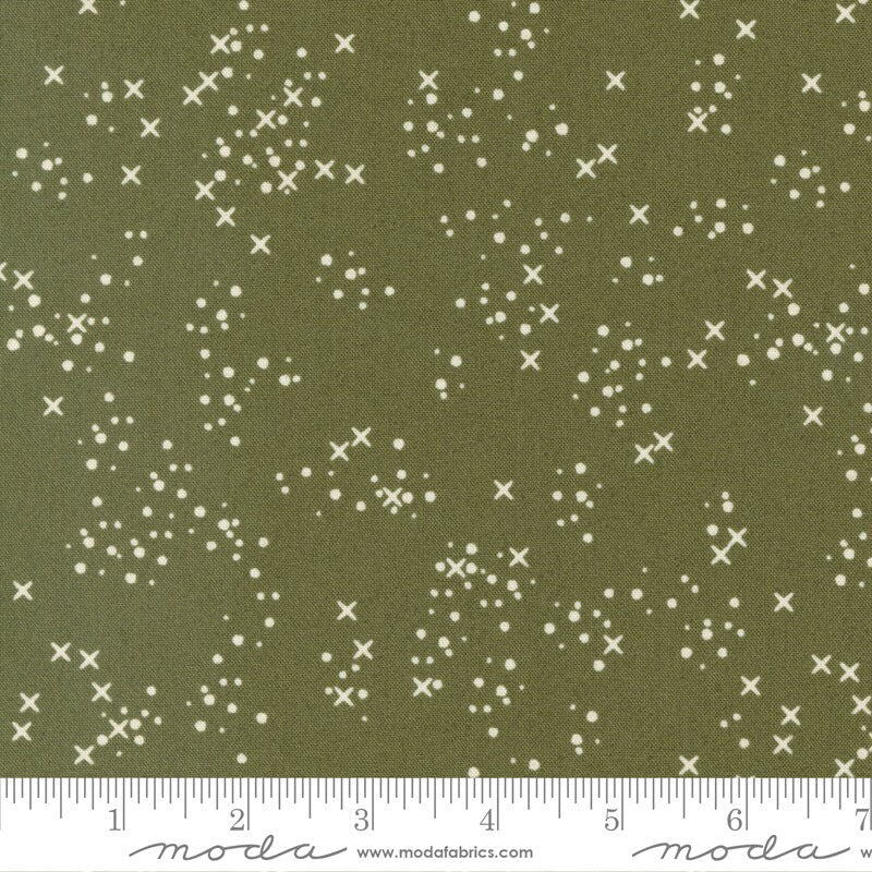 Dawn on the Prairie Stitch Confetti Dots Moss Shadow by Stephanie Sliwinski of Fancy That Design House for Moda Fabrics - 45577 21