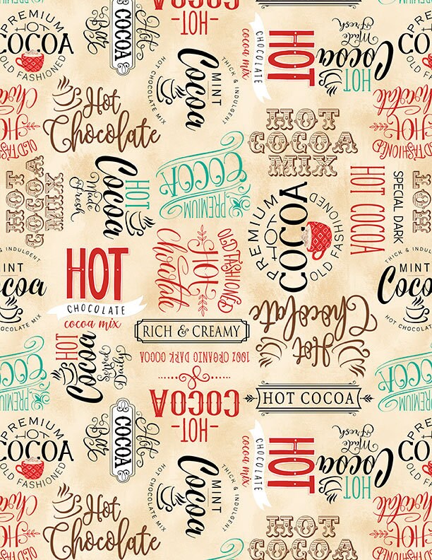 Cocoa Sweet Word Toss Cream by Danielle Leone for Wilmington Prints - 3017 27675 297