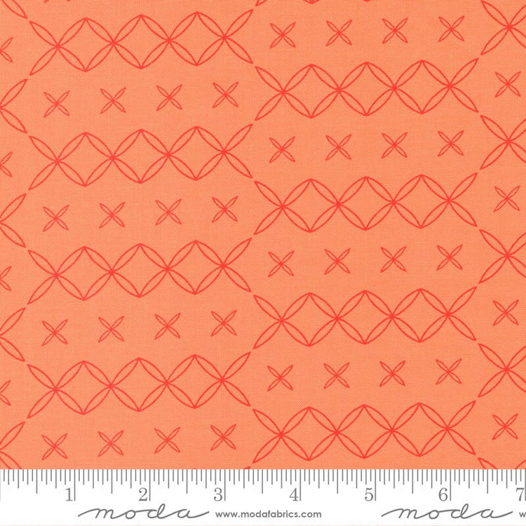 Rainbow Sherbet Blooming Arc Geometrics Melon by Sariditty for Moda Fabrics - 45025 34