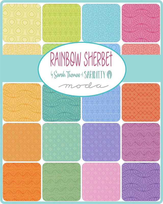 Rainbow Sherbet Jelly Roll by Sariditty for Moda Fabrics - 45020JR (40 pieces)