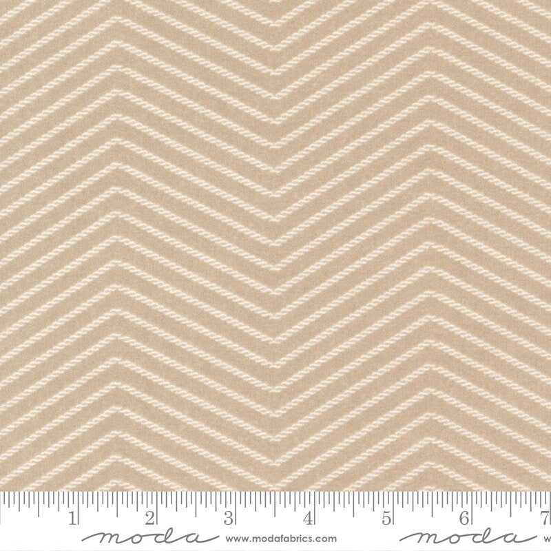 Lakeside Gatherings Flannel Double Zig Zag Stripe Sand by Primitive Gatherings for Moda Fabrics - 49222 17F