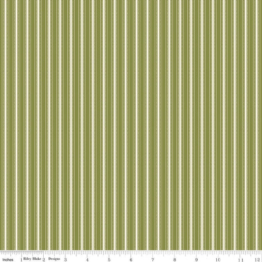 Bellissimo Gardens Stripe Green by My Mind's Eye for Riley Blake Designs - C13834-GREEN