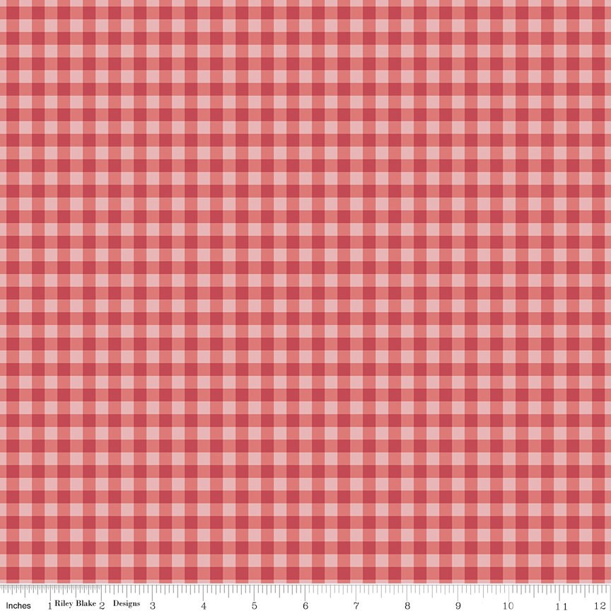 Bellissimo Gardens Gingham Red by My Mind's Eye for Riley Blake Designs - C13835-RED