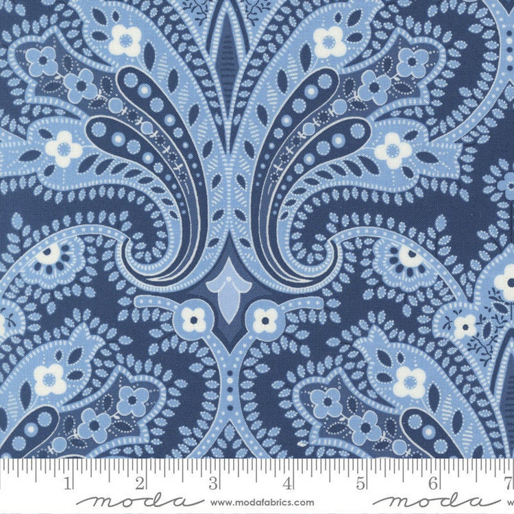 Sunrise Side Indienne Paisley Navy by Minick & Simpson for Moda Fabrics - 14960 18