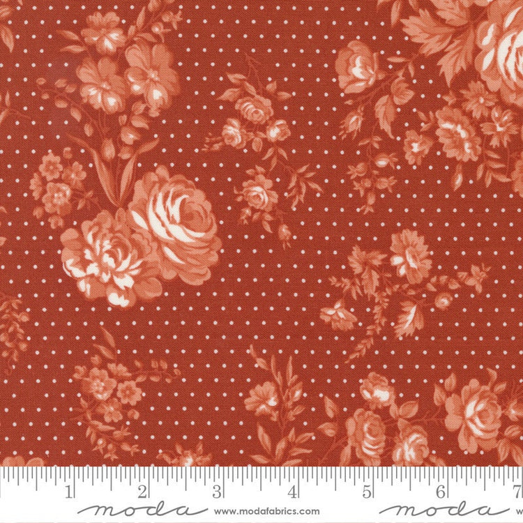 Sunrise Side Floral Bouquet Rust by Minick & Simpson for Moda Fabrics - 14961 14