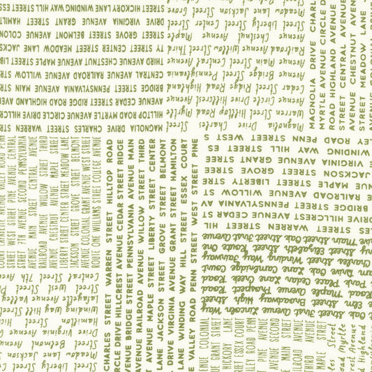 Main Street In The News Text and Words Vanilla Grass by Sweetwater for Moda Fabrics - 55641 13