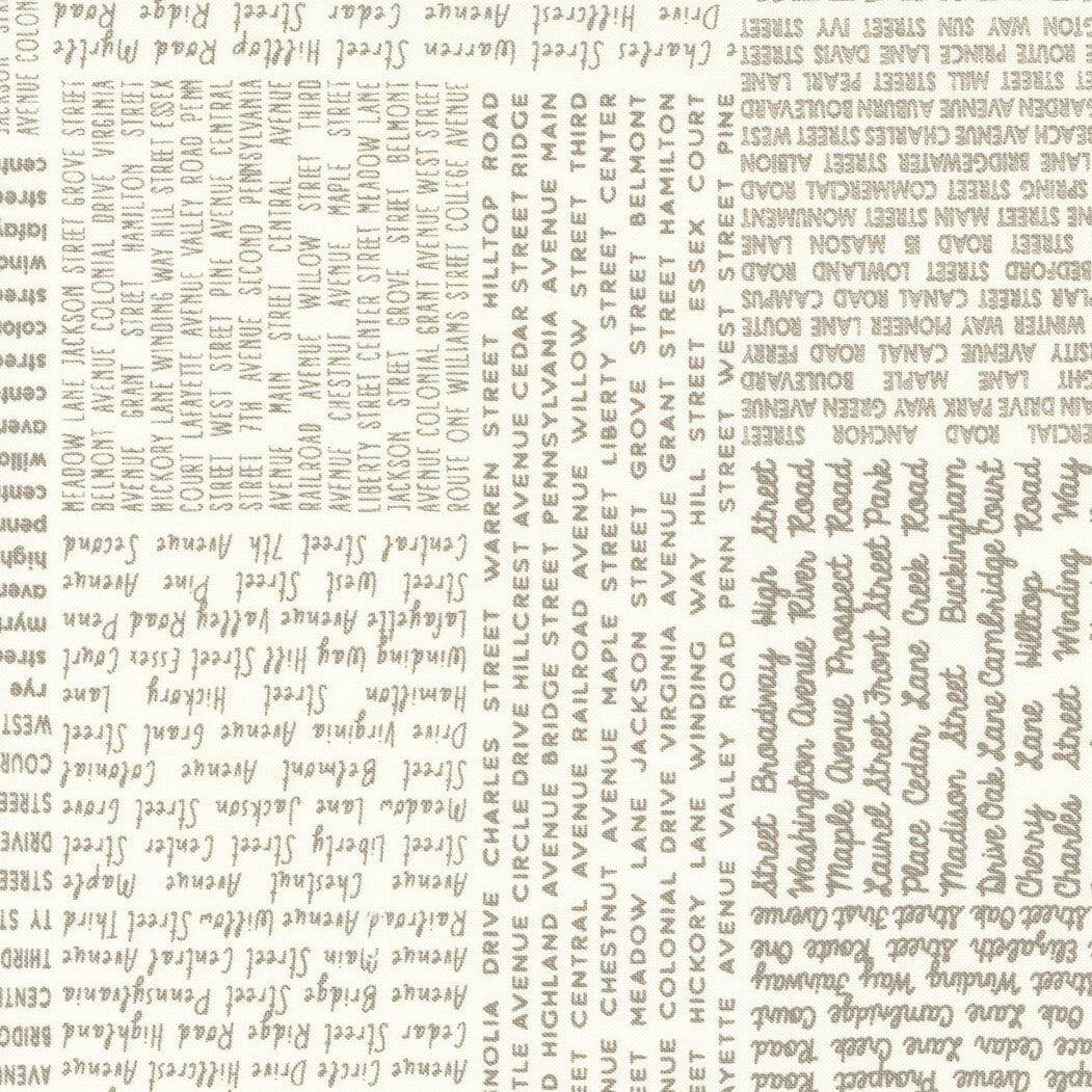 Main Street In The News Text and Words Vanilla Taupe by Sweetwater for Moda Fabrics - 55641 14