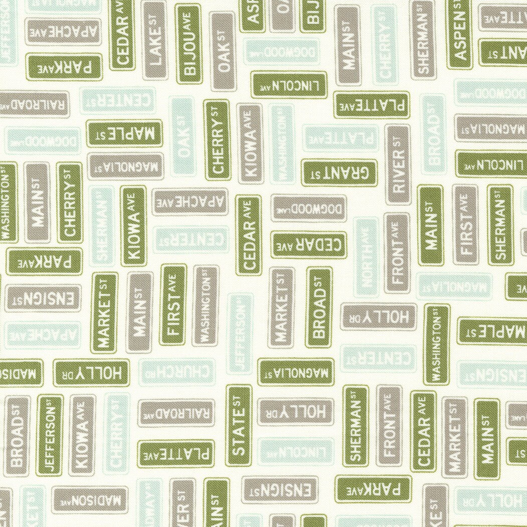 Main Street Street Signs Vanilla Multi by Sweetwater for Moda Fabrics - 55643 11