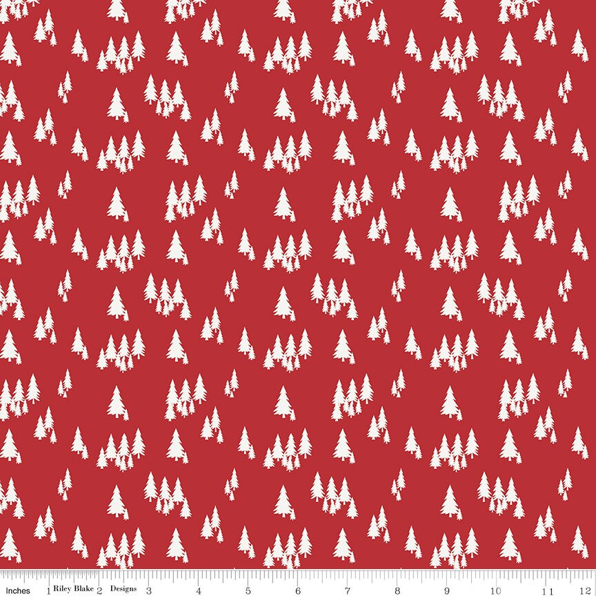 Woodsman Trees Red by Lori Whitlock for Riley Blake Designs - C13763-RED