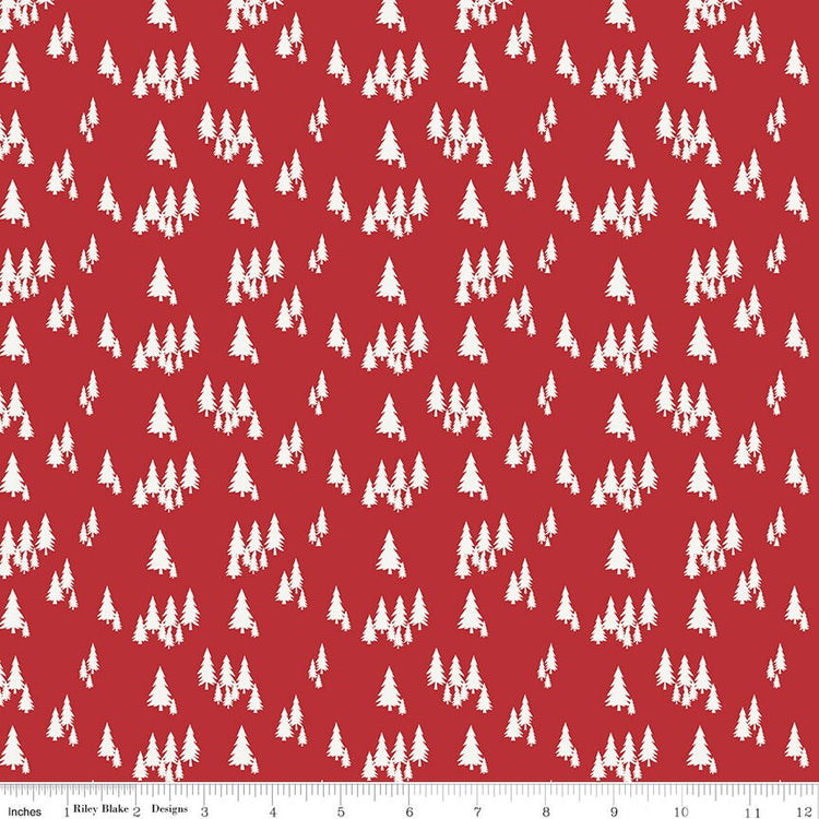 Woodsman Trees Red by Lori Whitlock for Riley Blake Designs - C13763-RED