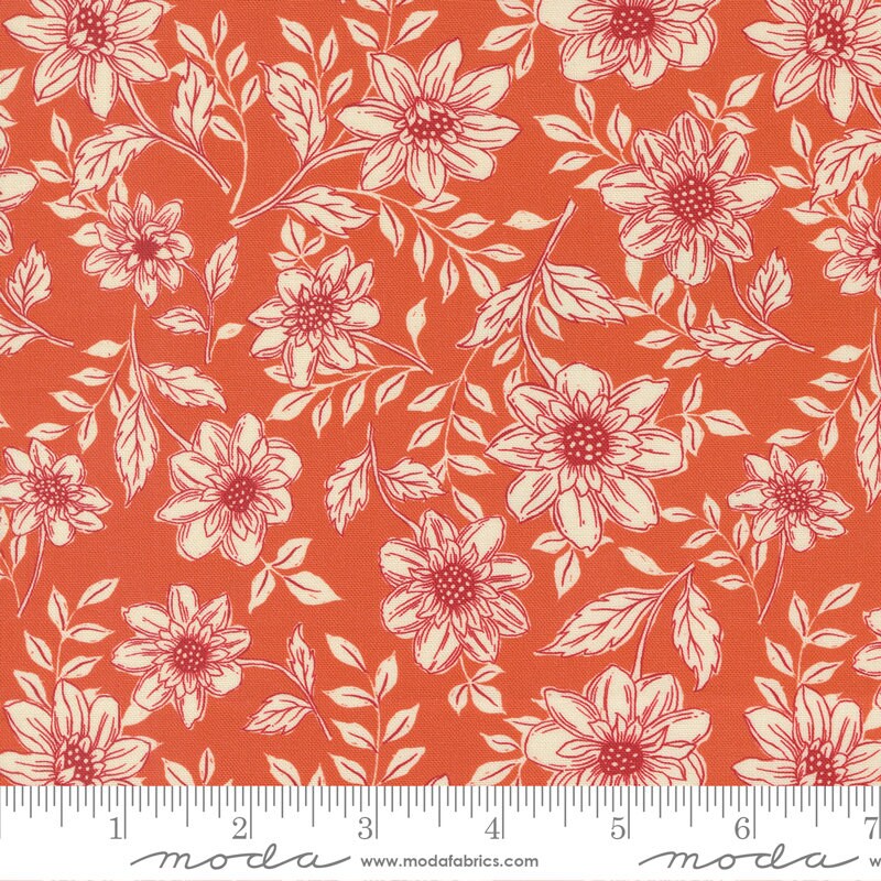 Cadence Dahlia Persimmon by Crystal Manning for Moda Fabrics - 11911 13