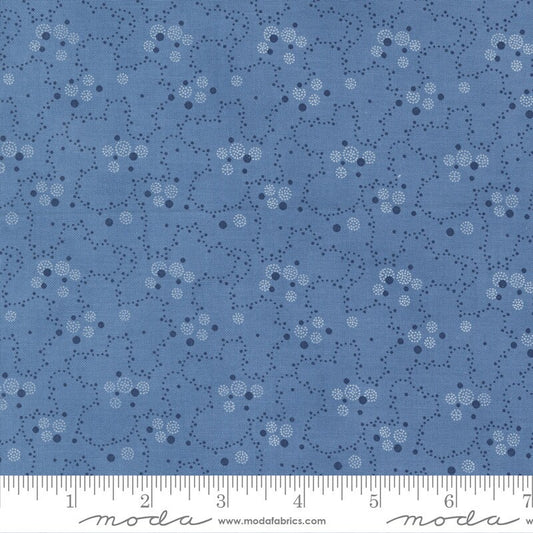 Sunrise Side Meandering Dots Medium Blue by Minick & Simpson for Moda Fabrics - 14963 15
