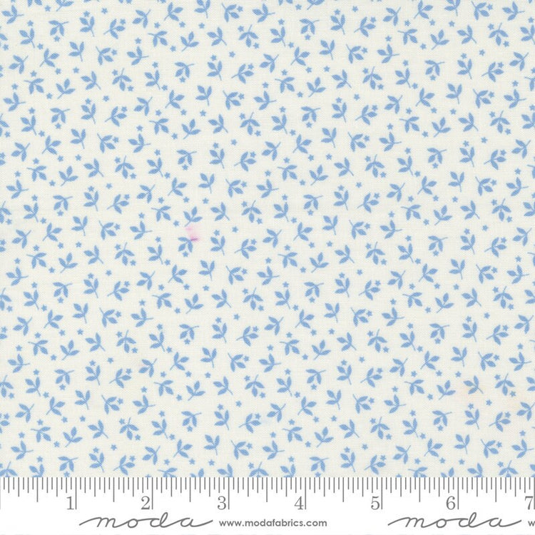 Sunrise Side Little Leaf Blenders Cream Light Blue by Minick & Simpson for Moda Fabrics - 14965 11