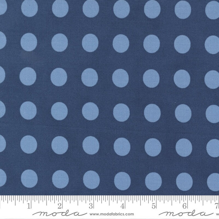 Sunrise Side Polka Dots Navy by Minick & Simpson for Moda Fabrics - 14967 18