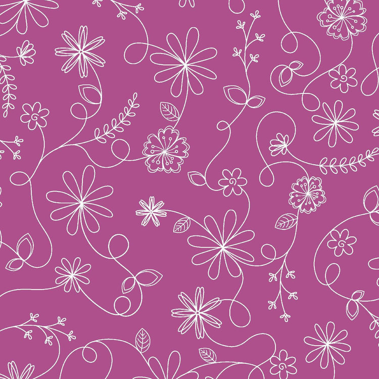 Swirl Floral Violet Red by Kim Christopherson of Kimberbell Designs for Maywood Studios - MAS8261-V