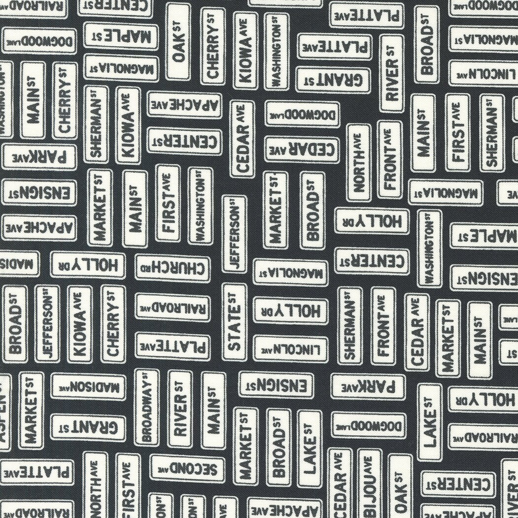 Main Street Street Signs Black by Sweetwater for Moda Fabrics - 55643 25