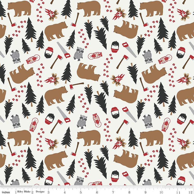 Woodsman Main Cream by Lori Whitlock for Riley Blake Designs - C13760-CREAM