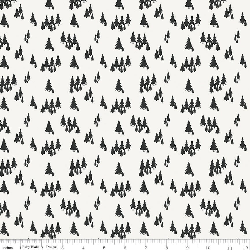 Woodsman Trees Cream by Lori Whitlock for Riley Blake Designs - C13763-CREAM