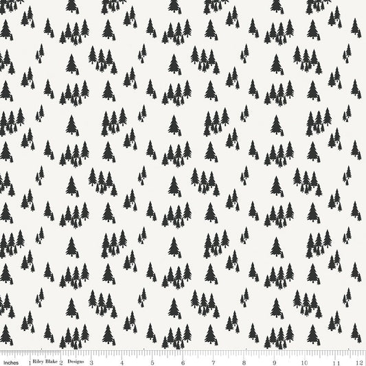 Woodsman Trees Cream by Lori Whitlock for Riley Blake Designs - C13763-CREAM