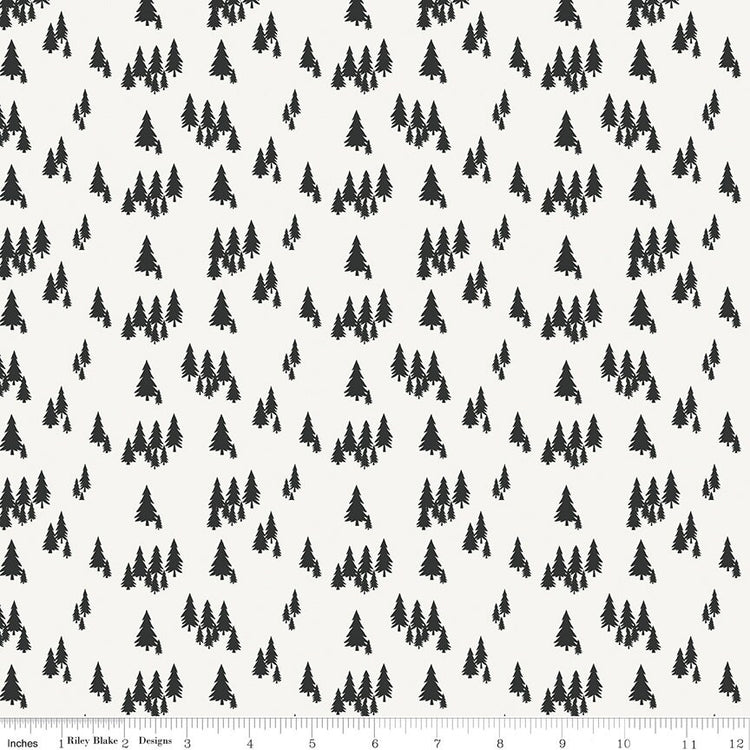 Woodsman Trees Cream by Lori Whitlock for Riley Blake Designs - C13763-CREAM