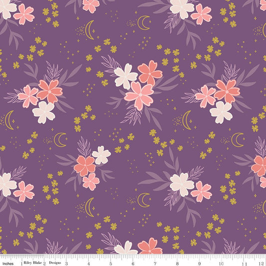 Moonchild Main Grape Sparkle by Fran Gulick of Cotton and Joy for Riley Blake Designs - SC13820-GRAPE