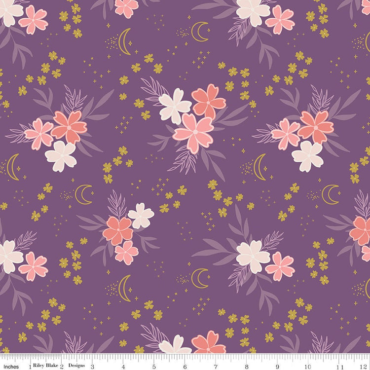 Moonchild Main Grape Sparkle by Fran Gulick of Cotton and Joy for Riley Blake Designs - SC13820-GRAPE