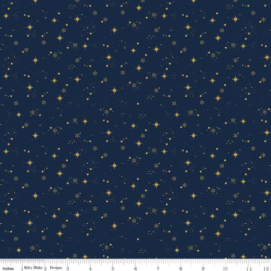 Moonchild Starfall Midnight Sparkle by Fran Gulick of Cotton and Joy for Riley Blake Designs - SC13825-MIDNIGHT