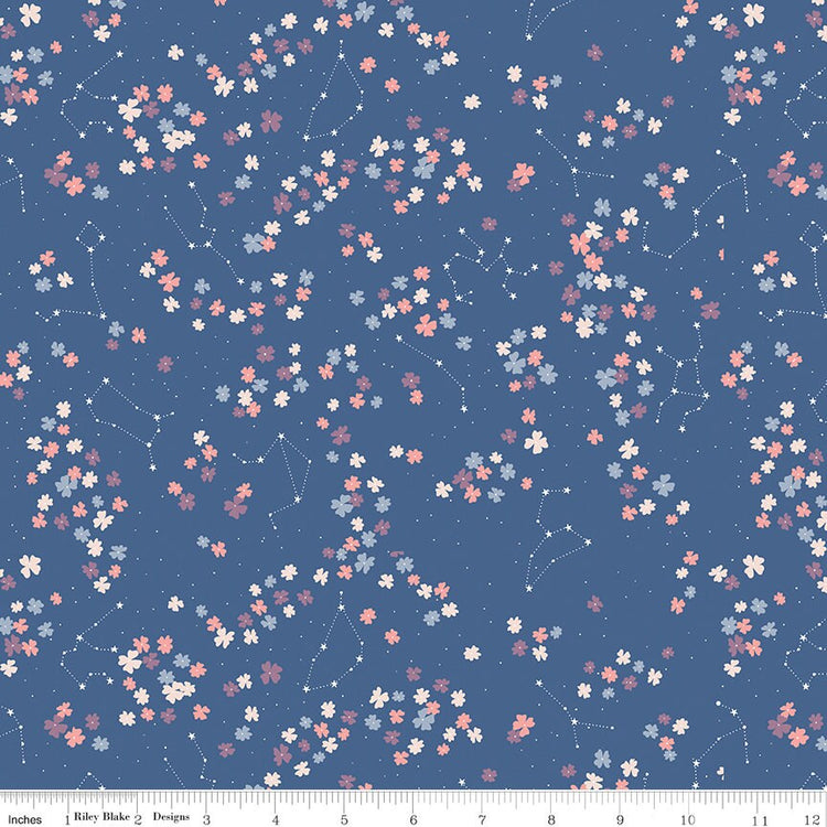 Moonchild Constellations Denim by Fran Gulick of Cotton and Joy for Riley Blake Designs - C13823-DENIM