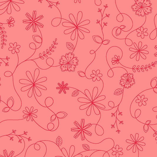 Swirl Floral Pink by Kim Christopherson of Kimberbell Designs for Maywood Studios - MAS8261-P