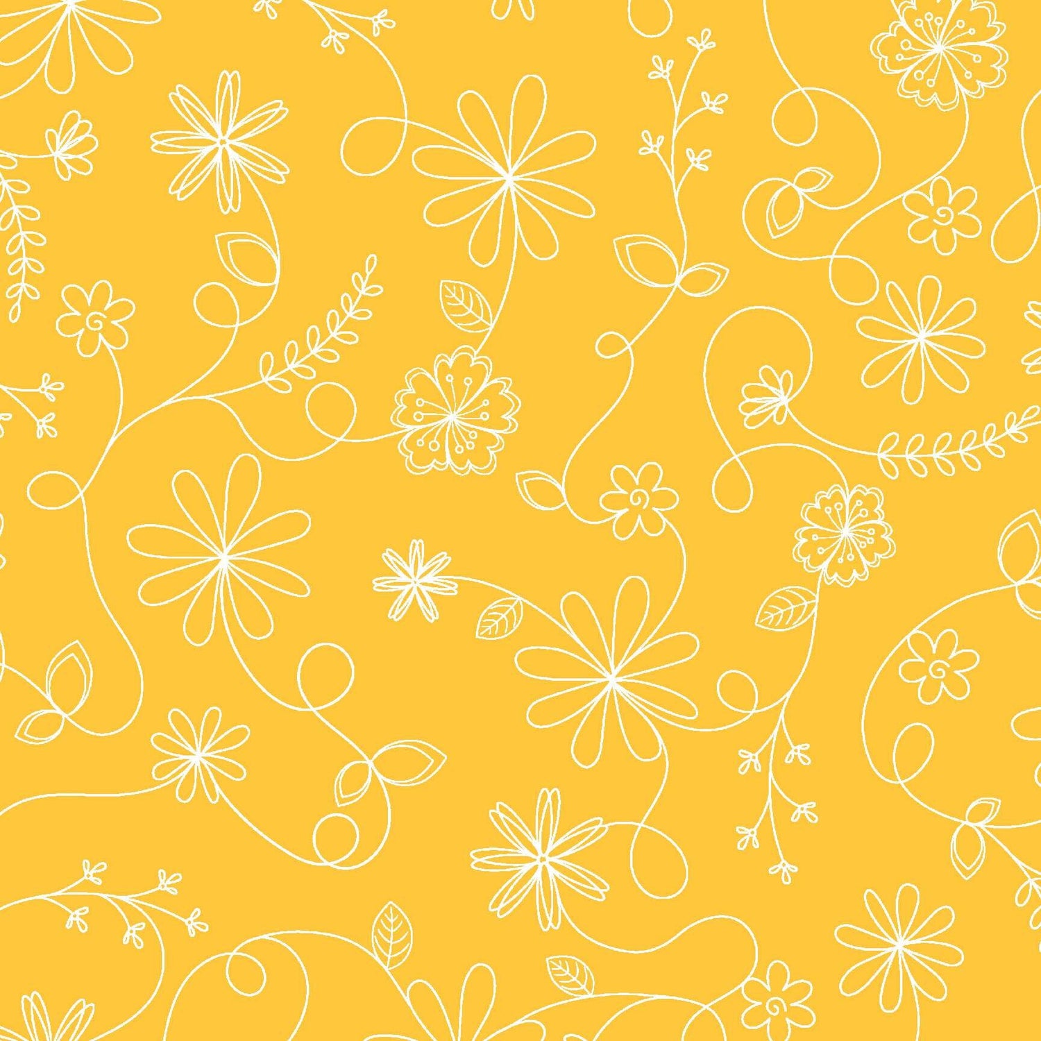 Swirl Floral Yellow by Kim Christopherson of Kimberbell Designs for Maywood Studios - MAS8261-S