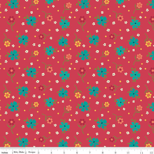 Market Street Flowers Berry by Heather Peterson of Anka's Treasures for Riley Blake Designs - C14123-BERRY